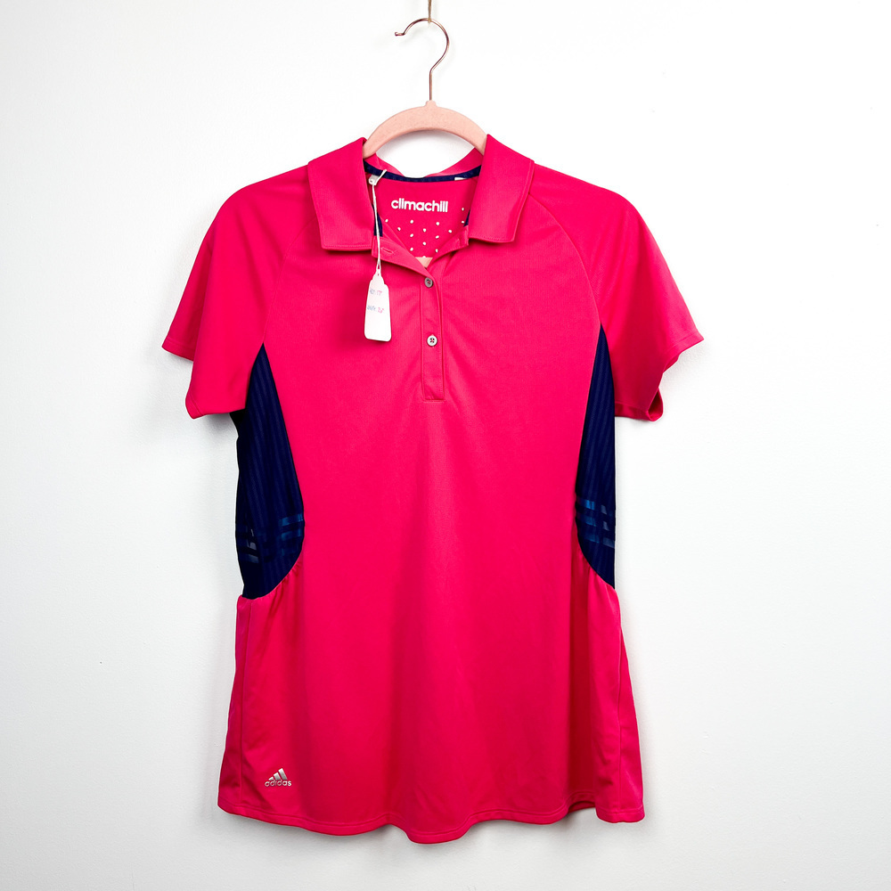 Adidas Climachill Short Sleeve Hot Pink & Purple Athletic Tee